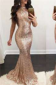 Rose Gold Mermaid Evening Dress Sequins Prom Dress Striped Sequins Dress Open Back Prom Dress Mermaid Evening Dresses Prom Dresses Long Gold Prom Dresses