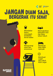 Makanan sangat penting bagi makhluk hidup agar bisa tumbuh. Poster Ayo Bergerak 70x100cm