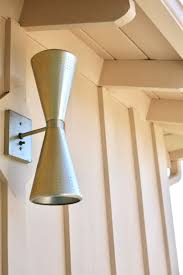 Mid Century Double Cone Exterior Light Brass Exterior Lighting Wall Lights Front Door