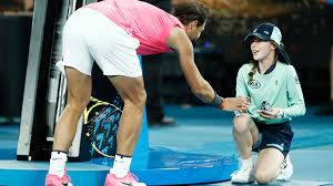Rafael nadal is a spanish professional tennis player in men's singles tennis by the association of tennis professionals (atp). Tennis News Rafael Nadal Meets Ball Girl He Hit During Australian Open Match