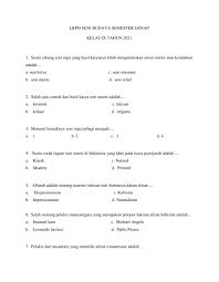 Lks seni budaya kelas 7 semester 2 pdf. Lkpd Seni Budaya Kelas Ix Semester Genap Worksheet