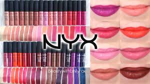 nyx soft matte lip cream lip swatches all shades