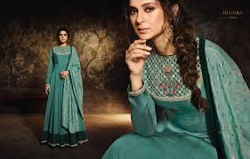 Madame By Mugdha 11040 Blue Jennifer Winget Fashion Traditional Occasionally Attractive Look Embroidered Party Wear Floor Length Anarkali Wedding Style Long Dress Singles Wholesaler At Best Price Only 2095 Inr She wore a pastel blue anarkali with an embellished yoke and sleeves with a white lehenga skirt.