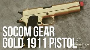 300fps without inner barrel extension, 370+ fps be the first to review we 1911a titanium gold gbb airsoft pistol cancel reply. Socom Gear Limited 24k Gold 1911 Gas Airsoft Pistol Airsplat On Demand Youtube