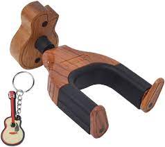 Amazon Com Guitar Hook Auto Lock Guitar Hanger Guitar Wall Stand And Creative Design Guitar Wood Base Fit All Guitar Musical Instruments With Free Guitar Keychain Gift Musical Instruments