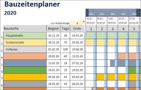 Eine scrollleiste ermöglicht das scrollen entlang der zeitachse. Bauzeitenplaner Vorlage Fur Excel Alle Meine Vorlagen De