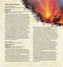 Molten Upheaval Wall Of Lava New Molten Lava Spells At 5th Level And 8th Level Uneartheda In 2020 Dungeons And Dragons Home Brewing Dungeons And Dragons Homebrew