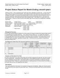 The executive summary defines the project and discusses goals and projections. Monthly Project Status Report Template In Word And Pdf Formats