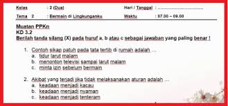 Soal tematik kelas 1 tema 1 diriku semester 1; Kisi Kisi Soal Pas Uas Kelas 2 Tema 2 Semester 1 K13 Tahun 2018 2019 Rpp Kurtilas Sd