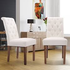 Fancy Host Fabric Cream Dining Chair With High Back Jaxpety Dining Chairs White Dining Chairs Parsons Dining Chairs
