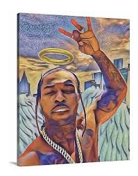 Pop Smoke Canvas Wall Art 16x20 Rap Hip Hop Influential 50cent Popsmoke Woo Smoke Wallpaper Smoke Painting Canvas Wall Art