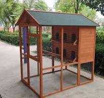 Large Wooden Standing Bird Aviary Cage for Parrots & Pigeons Nesting Pet  House Furniture