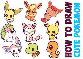 A close tie for the easiest creature to draw is the amorphous blob ditto. How To Draw Cute Pokemon Characters Kawaii Chibi Style In Easy Step By Step Drawing Tutorial For Kids And Beginners How To Draw Step By Step Drawing Tutor Pokemon