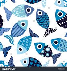 Cute Fish Kids Background Seamless Pattern Kids Fish Cute Pattern Fish Illustration Kids Background Fish Art