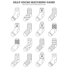 Fox in socks coloring pages hiscaful com. Silly Socks Matching Game Printable Pdf Babadoodle