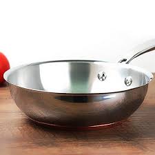 Homi Chef Mirror Polished Copper Band Stainless Steel 8inch Frying Pan Nickel Free No Coating 8 Nonstick Ca Induction Cookware Omelette Pan Pots And Pans Sets