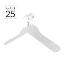 Plastic durable hanger *see offer details. Pack Of 25 White Wooden Clothes Hangers With Notches Displaysense