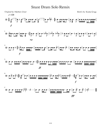 Is the number one place to find free marching percussion / drumline sheet music and recordings. Snare Drum Solo Remix Sheet Music For Snare Drum Solo Musescore Com