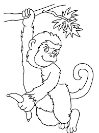 Coloring is fun activity to do. Monkey Playing Coloring Page