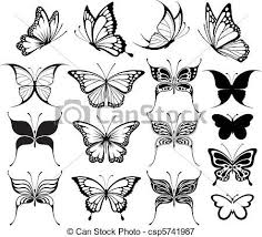 Vectors Illustration Of Butterfly Clipart Set Of Butterflies Silhouettes Isolated Csp57 Butterfly Tattoo Designs Butterfly Clip Art Small Butterfly Tattoo