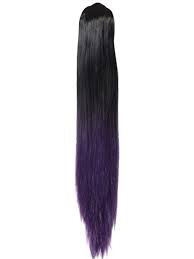 I do not have a jet black in stock. Dip Dye Straight Ponytail In Natural Black To Purple Koko Couture