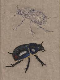 Beetle Scarabee Textile Design By Nod S Www Nodsinfrance Com Embroidery Bug Art Embroidery Stitches