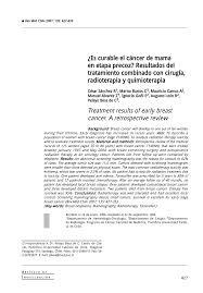 PDF) ¿Es curable el cáncer de mama en etapa precoz?: Resultados del  tratamiento combinado con cirugía, radioterapia y quimioterapia