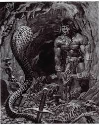 Black Blood Of The Earth Big Trouble Tim Conrad Conan Painting In Tim Easterday S Conrad Tim Comic Art Comic Art Art Amazing Art