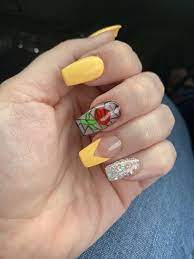 Beauty And The Beast Inspired Nails Belle Nails Quinceanera Nails Disney Inspired Nails