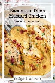 One Pan Bacon And Dijon Mustard Chicken Recipe In 2020 Mustard Chicken Chicken Dinner Recipes Quick Dijon Mustard Chicken