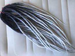 Black And White Ombre Synthetic Dreads White Black Ombre Crochet Double Or Single Etsy Fake Dreads Synthetic Dreads White Girl Dreads