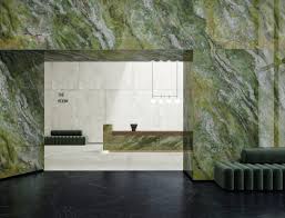 Suitable for both floors and walls, this range authentically replicates the look of marble with. Big Porcelain Slabs Ultra Marmi Brilliant Green Marble Effect