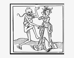 Terrorífico dibujo de muerte y fantasmas para colorear con motivo de la festividad de halloween. La Danza De La Muerte 1 Clipart Png Danza Macabra O Danza De La Muerte 600x560 Png Download Pngkit