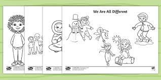 Get free printable coloring pages for kids. We Are All Different Coloring Pages