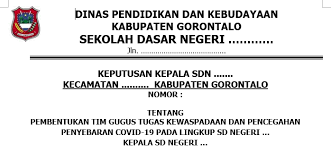 Untuk contoh file sk pembentukan tim satuan tugas pencegahan penyebaran corona virus disease 2019 satuan pendidikan bisa download disini Download Contoh Sk Tim Satgas Covid Tingkat Sekolah