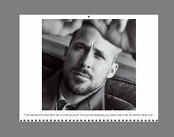 Ryan Gosling 2026 Wall Calendar With His Quotes and Signature