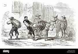 Old illustration of Mexican muleteer. Created by Riou and Salandre,  published on Le Tour du Monde, Paris, 1862 Stock Photo - Alamy