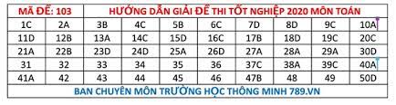 70 đề thi thử thpt quốc gia môn toán năm 2016 có đáp án và thang. Ä'ap An Ä'á» Thi Mon Toan Ká»³ Thi Tá»'t Nghiá»‡p Thpt 2020 Ma Ä'á» 103
