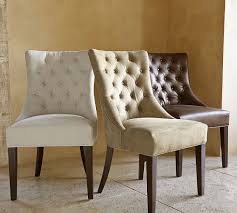 These pottery barn copycat items are quality, but without the luxury price tag! Hayes Tufted Chair Upholstered Dining Chairs Leather Leather Dining Room Chairs Dining Chairs