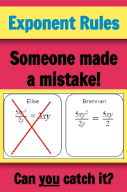 Students Love To Point Out Mistakes That Others Make In This Activity Students Will Move Around T Exponent Rules Teaching Algebra Middle School Math Worksheets
