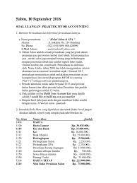 Perusahaan memberikan jasa servis ringan, sedang dan berat kepada konsumen dengan sistem pembayaran cash dan kredit. Soal Myob Perusahaan Dagang Doc