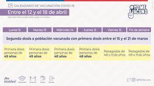 Así queda el calendario de vacunación. Ministerio De Salud On Twitter Yomevacuno Conoce Aqui El Calendario De Vacunacion Contra Covid 19 Para La Semana Del 12 Al 18 De Abril Mas Detalles En Https T Co Uth4wgnsme Https T Co Y3ic9stcmy