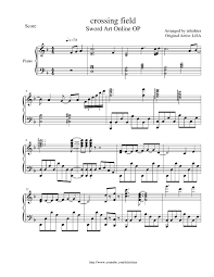 Crossing Field Sword Art Online Sheet Music Online Sheet Music Sword Art Online Piano Sheet Music