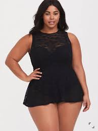 Black Lace Peplum Swim Dress Swim Dress Plus Size Mini Dresses Dresses