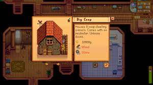 A big coop can house 8 animals that live in a coop. Missing Move Buildings Option R Stardewvalley