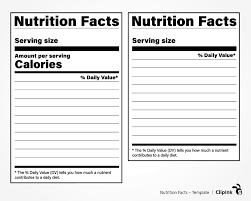 Set of tables food information. Nutrition Facts Svg Blank Template Svg Png Eps Dxf Pdf Clipink