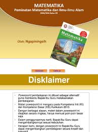 Materi matematika kelas 10, 11, 12 (x, xi, xii). Power Point Pg Pr Matematika Kelas Xii Peminatan Tahun 2018