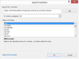 The Insert Function Dialog Box In Excel 2016 Dummies