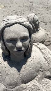 The idea of unsupported faces in sandsculptures seemed terrifying, but it  wasn’t as scary as I thought. , After these, I think I have the confidence  to incorporate full heads into my play. , ., ., ., ...