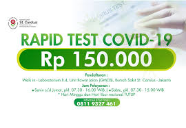 Rapid Test Covid 19 Rs St Carolus Rumah Sakit Di Jakarta Pusat